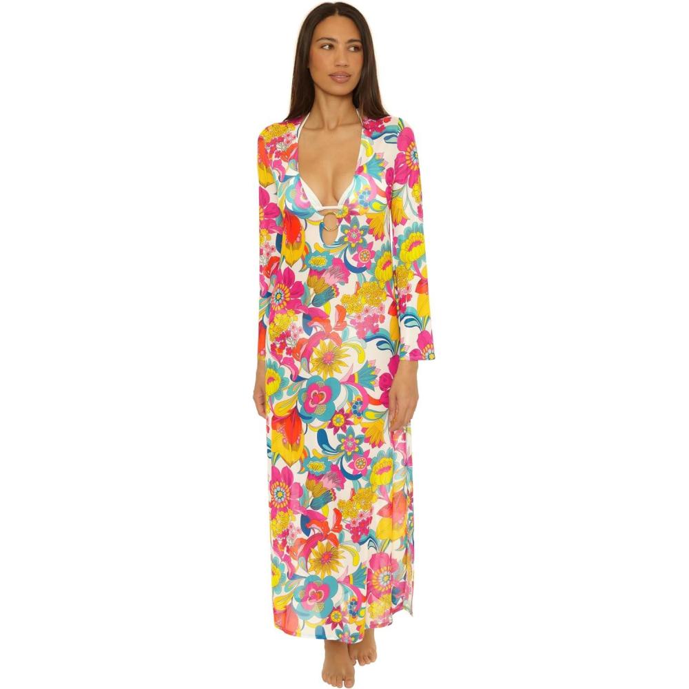imageTrina Turk womens Fontaine Mesh Maxi Ring Dress Vneck Casual Beach Cover Ups for WomenFontaine