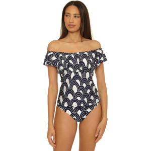 Trina Turk Ruffle Tankini, Off Shoulder, Swimsuit Tops for Women(Monaco (Arches))