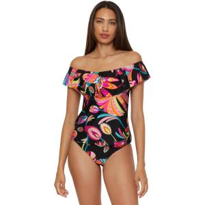 Trina Turk Ruffle Tankini, Off Shoulder, Swimsuit Tops for Women(Monaco (Luminary))