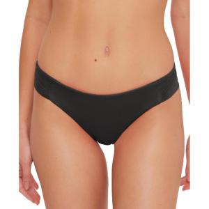 Trina Turk Tab Side Hipster Bikini Bottom, Cheeky Coverage, Swimwear Separates for Women(Monaco (Black))