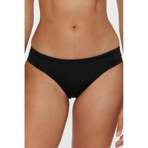 Trina Turk Tab Side Hipster Bikini Bottom, Cheeky Coverage, Swimwear Separates for Women(Monaco (Black B))