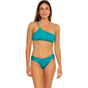 Trina Turk Tab Side Hipster Bikini Bottom, Cheeky Coverage, Swimwear Separates for Women(Monaco (Ceramic))