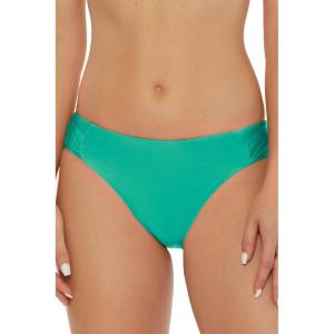 Trina Turk Tab Side Hipster Bikini Bottom, Cheeky Coverage, Swimwear Separates for Women(Monaco (Guitar Green))