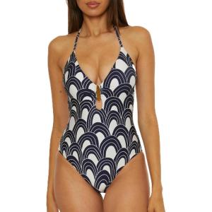 Trina Turk Women’s Arches Buckle Maillot One Piece Swimsuit, Adjustable, Bathing Suits(Ink)