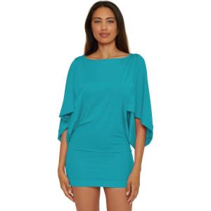 Trina Turk Womens Casablanca Tunic, Uv Protection, Casual, Beach Cover Ups for Women(Monaco (Turkana Teal))