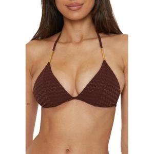 Trina Turk Women’s Glimmer Triangle Bikini Top, Adjustable, Tie Back, Swimwear Separates(Totem)