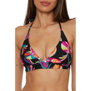 Trina Turk Womens Luminary Halter Bikini Top, Floral Print, Adjustable, Tie Back, Swimwear Separates for Women(Multicolor)