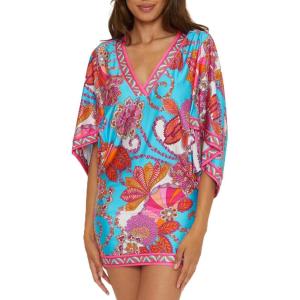 Trina Turk Womens Meilani Swim Dress, V-Neck, Casual, Floral Print, Beach Cover Ups for Women(Multicolor)