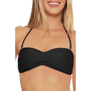 Trina Turk Womens Monaco Bandeau Bikini Top, Adjustable, Tie Back, Swimwear Separates for Women(Black)