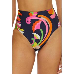 Trina Turk Women’s Poolside High Waisted Bikini Bottom, Floral Print, Cheeky Coverage, Swimwear Separates(Multicolor)