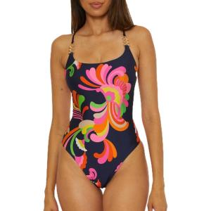 Trina Turk Womens Poolside One Piece Swimsuit, Floral Print, Adjustable, Bathing Suits for Women(Multicolor)