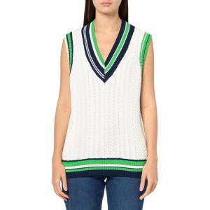 Trina Turk Women’s V Neck Sweater Vest(Whitewash Multi)