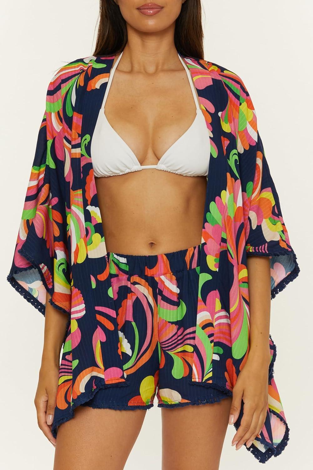 imageTrina Turk Pocket Shorts Casual Beach Cover Ups for WomenPoolside Multicolor