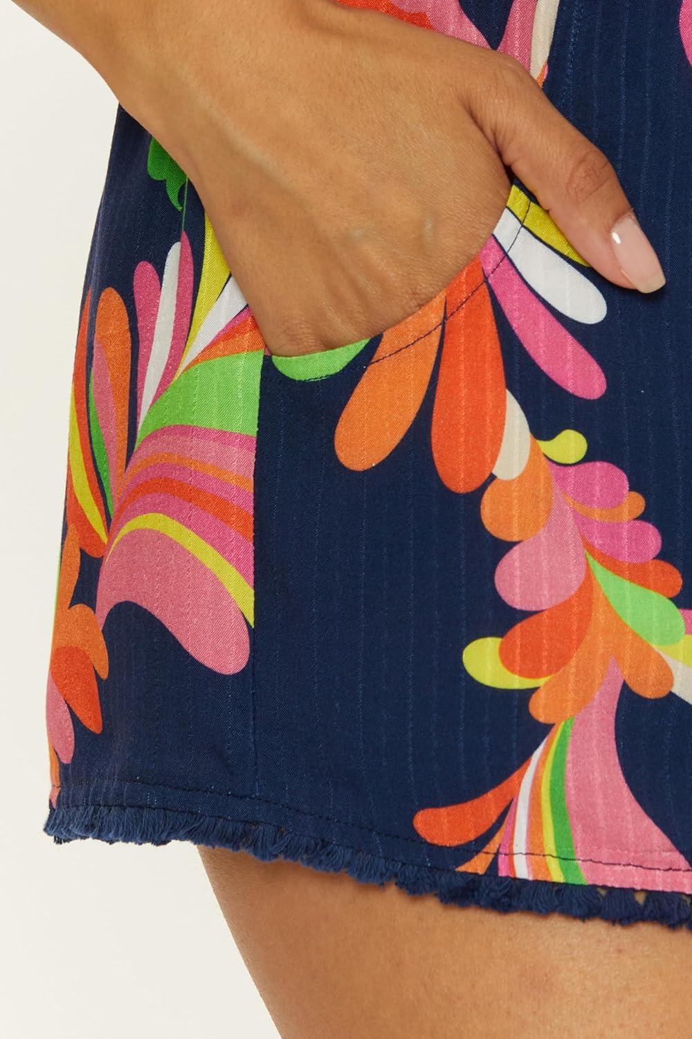 imageTrina Turk Pocket Shorts Casual Beach Cover Ups for WomenPoolside Multicolor