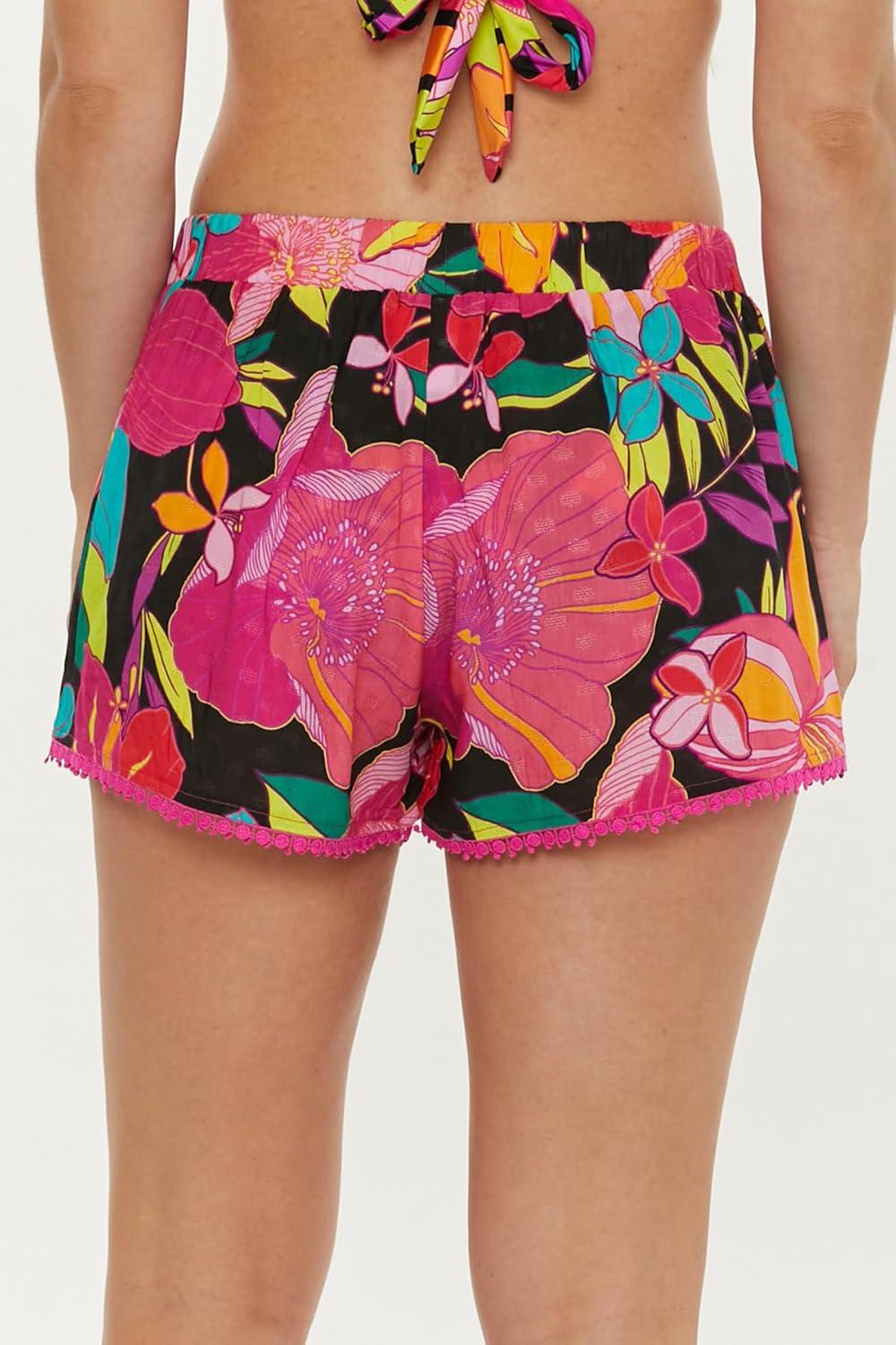 imageTrina Turk Pocket Shorts Casual Beach Cover Ups for WomenSolar Multicolor