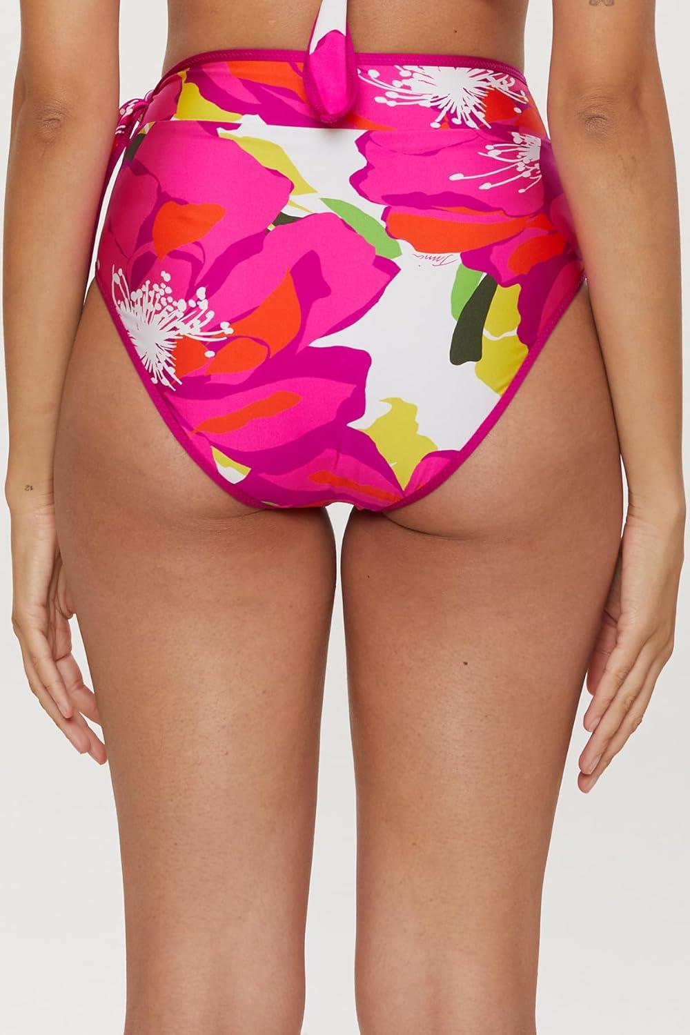 imageTrina Turk Womens Bloom High Waisted Pants Floral Print Cheeky Coverage Beach Cover UpsMulticolor