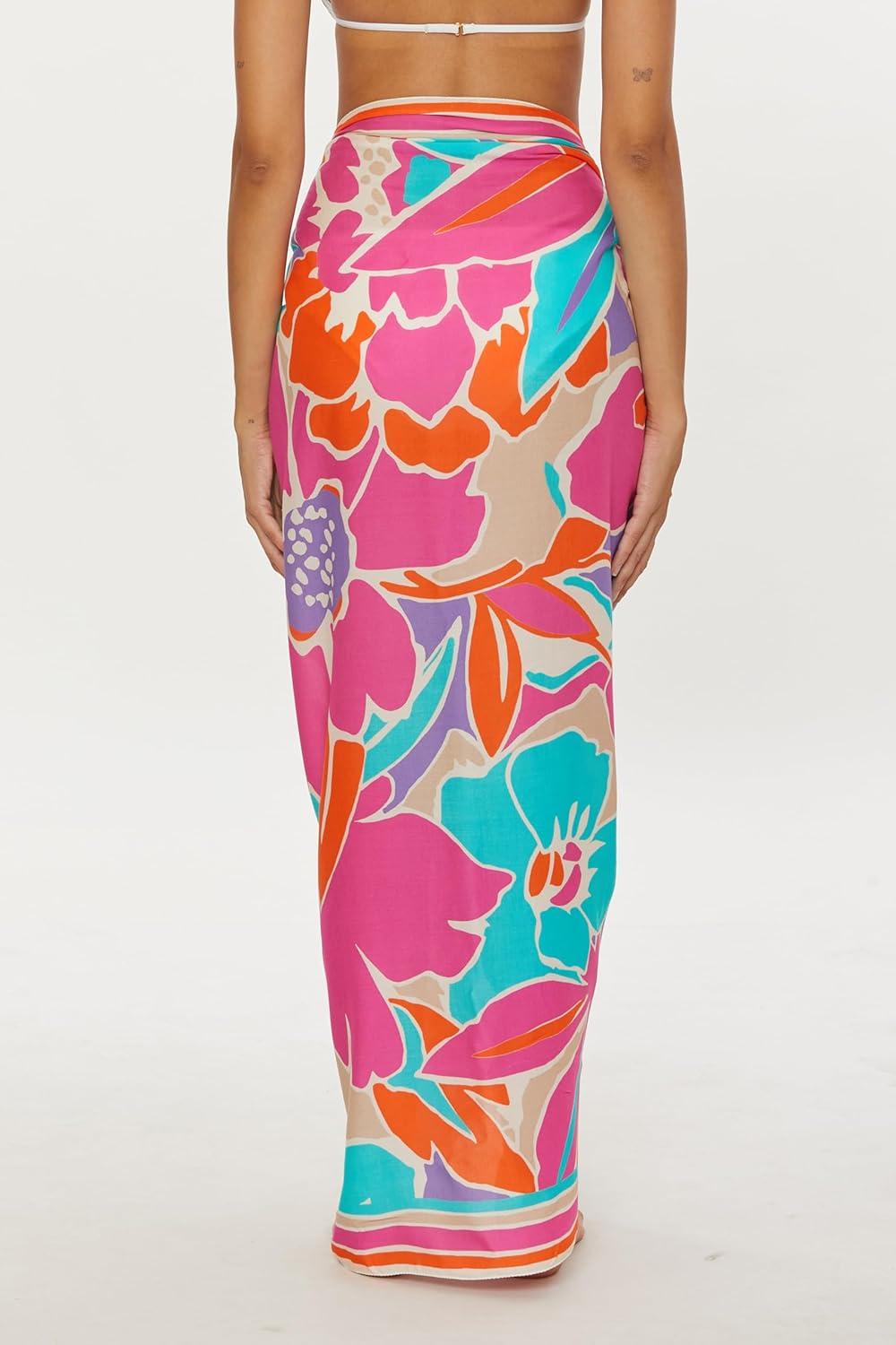 imageTrina Turk Womens Pareo Sarong Casual Beach Cover Ups for WomenAmalfi Multicolor