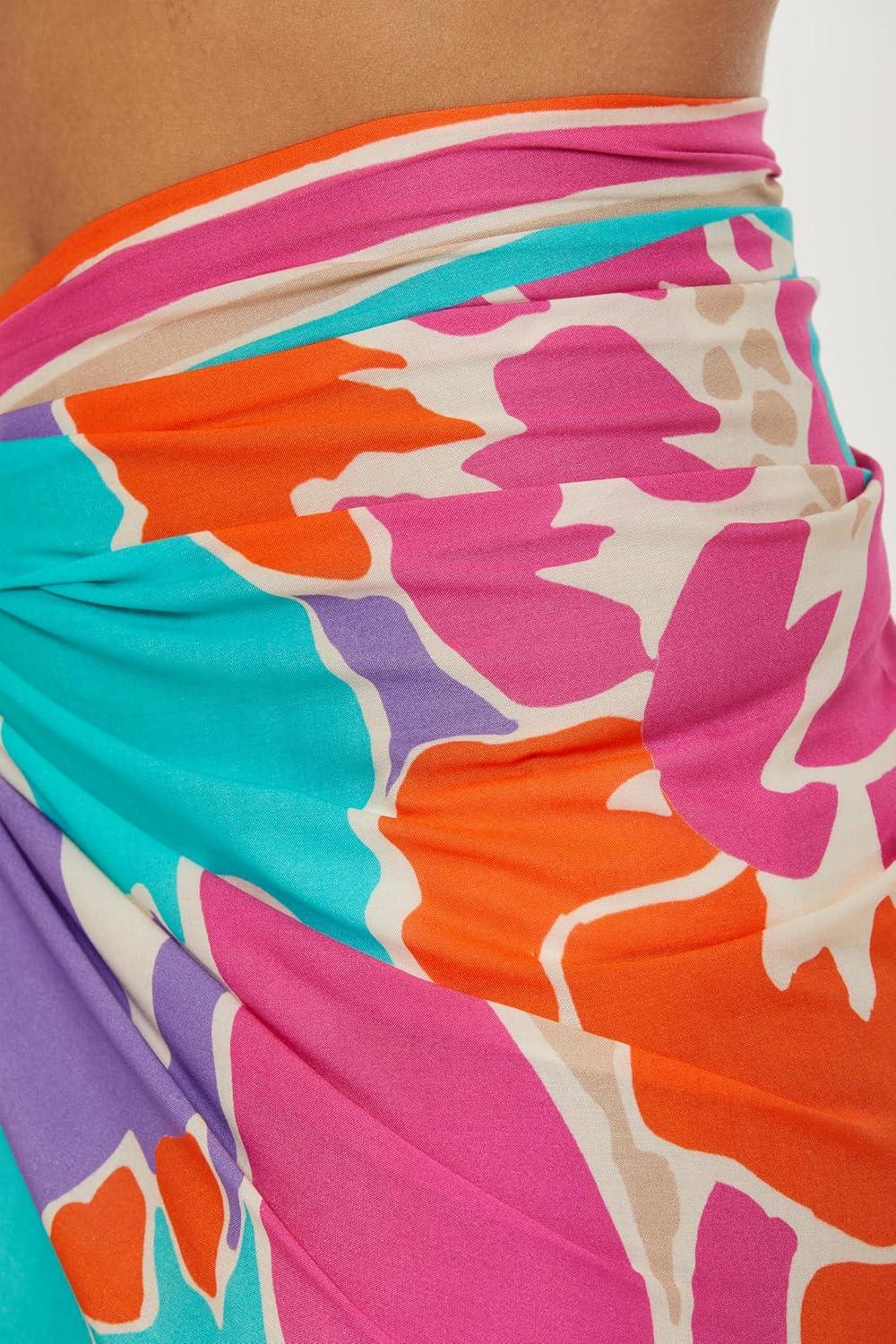 imageTrina Turk Womens Pareo Sarong Casual Beach Cover Ups for WomenAmalfi Multicolor