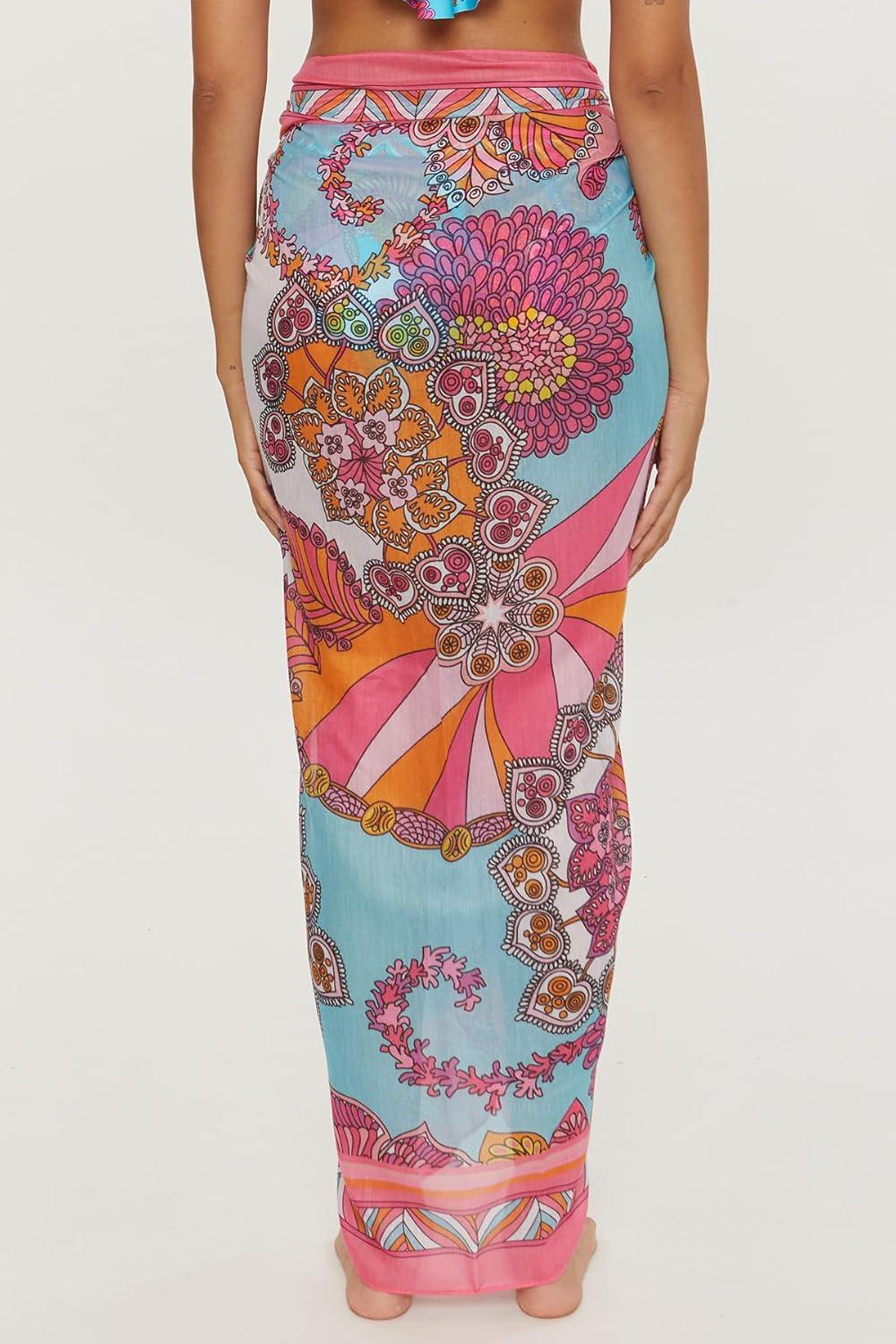 imageTrina Turk Womens Pareo Sarong Casual Beach Cover Ups for WomenMeilani Multicolor
