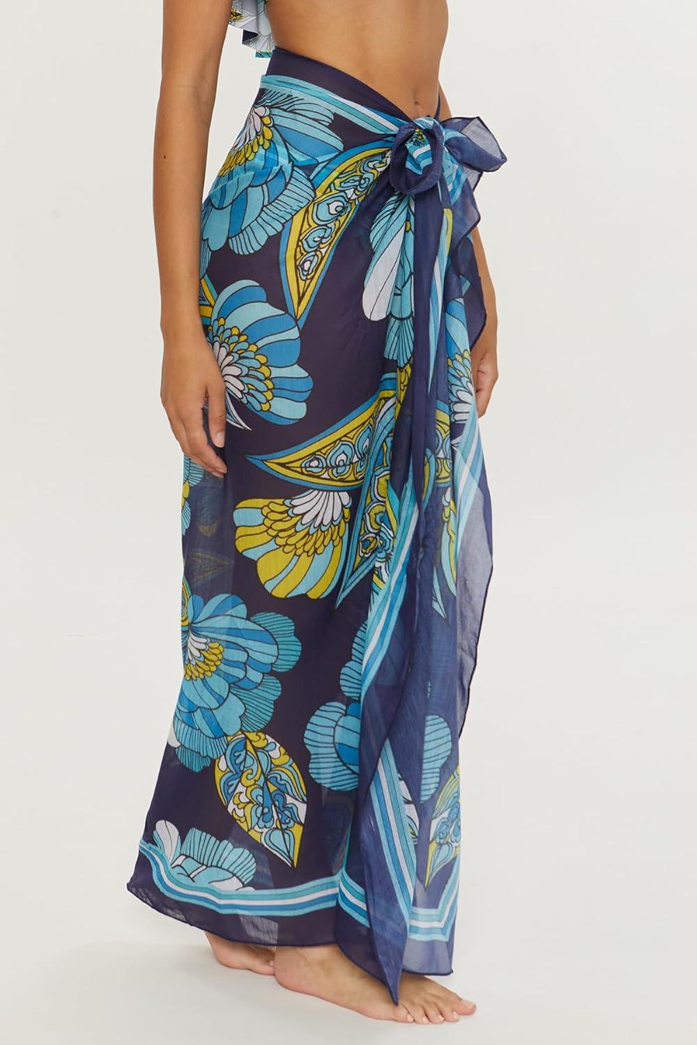 imageTrina Turk Womens Pareo Sarong Casual Beach Cover Ups for WomenPirouette Multicolor