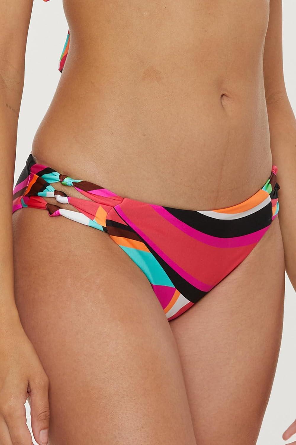 imageTrina Turk Womens Swoop Knotted Hipster Bikini Bottom Cheeky Coverage Swimwear Separates for Women