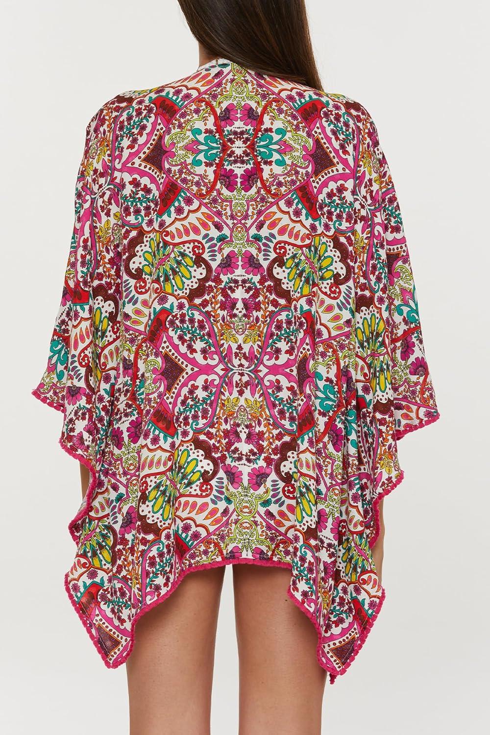 imageTrina Turk womens Open Front Tunic Casual Beach Cover Ups for WomenHawaiian Garden Multicolor
