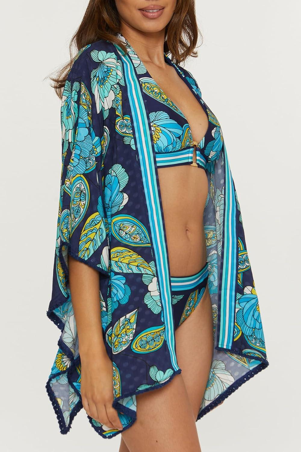 imageTrina Turk womens Open Front Tunic Casual Beach Cover Ups for WomenPirouette Multicolor