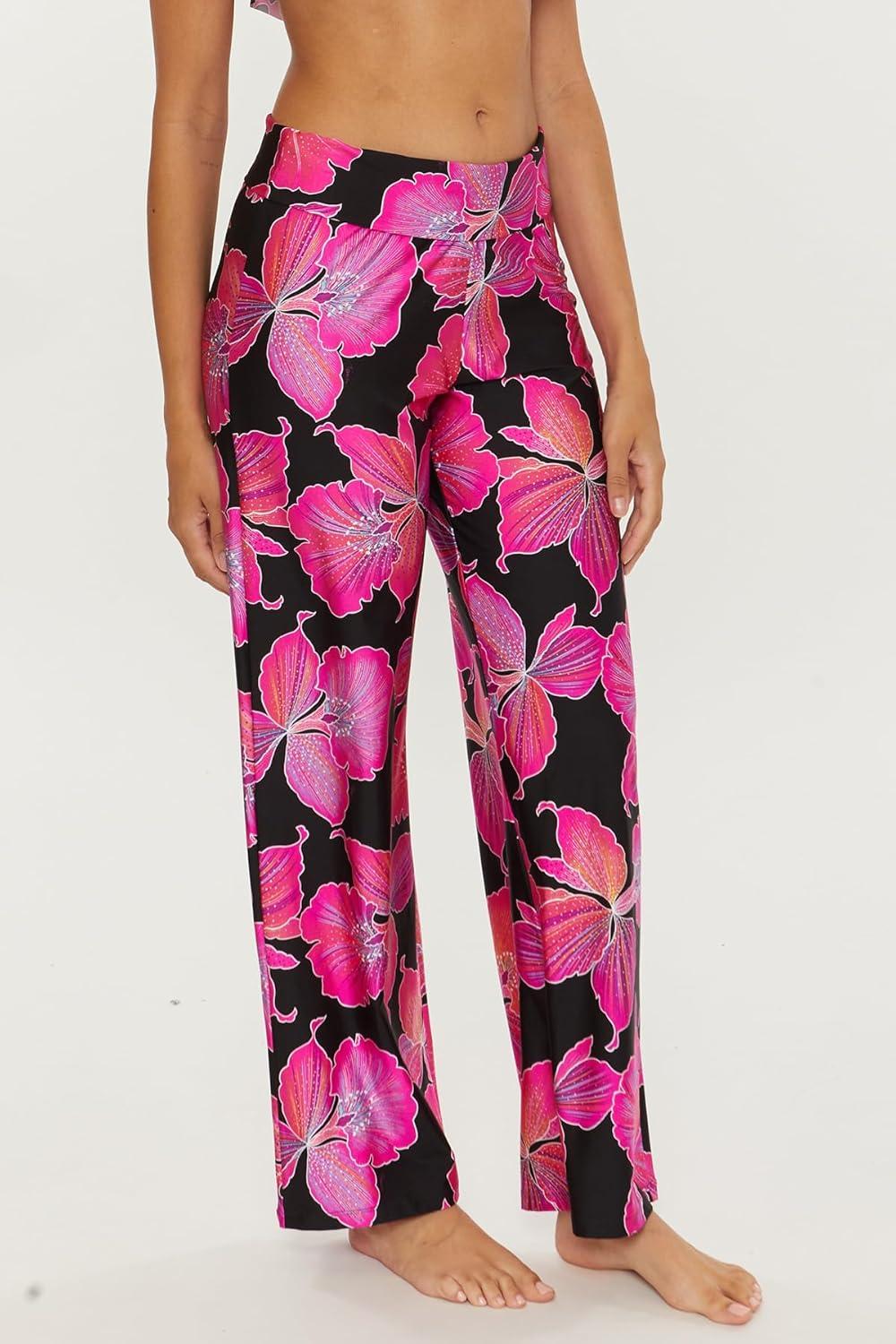 imageTrina Turk womens Swim Pants Casual Wide Leg Beach Cover Ups for WomenFleury Multicolor