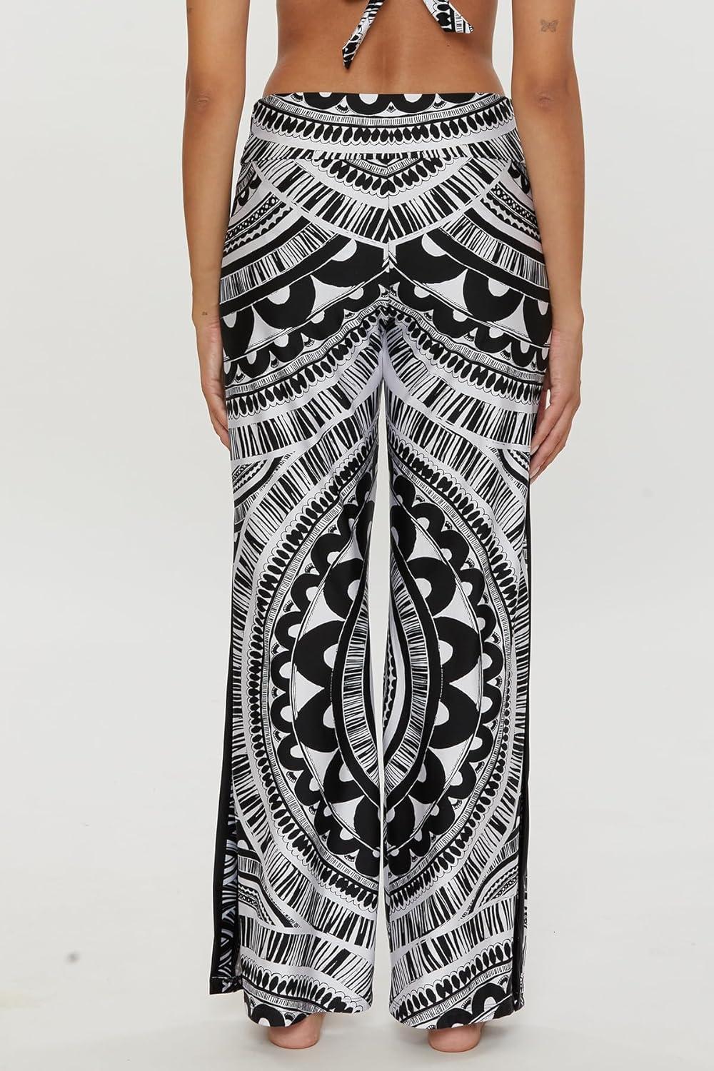 imageTrina Turk womens Swim Pants Casual Wide Leg Beach Cover Ups for WomenHula Multicolor