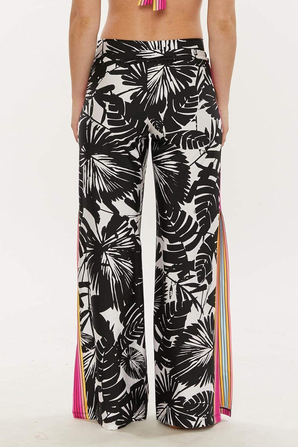 imageTrina Turk womens Swim Pants Casual Wide Leg Beach Cover Ups for WomenLennox Black Vanilla