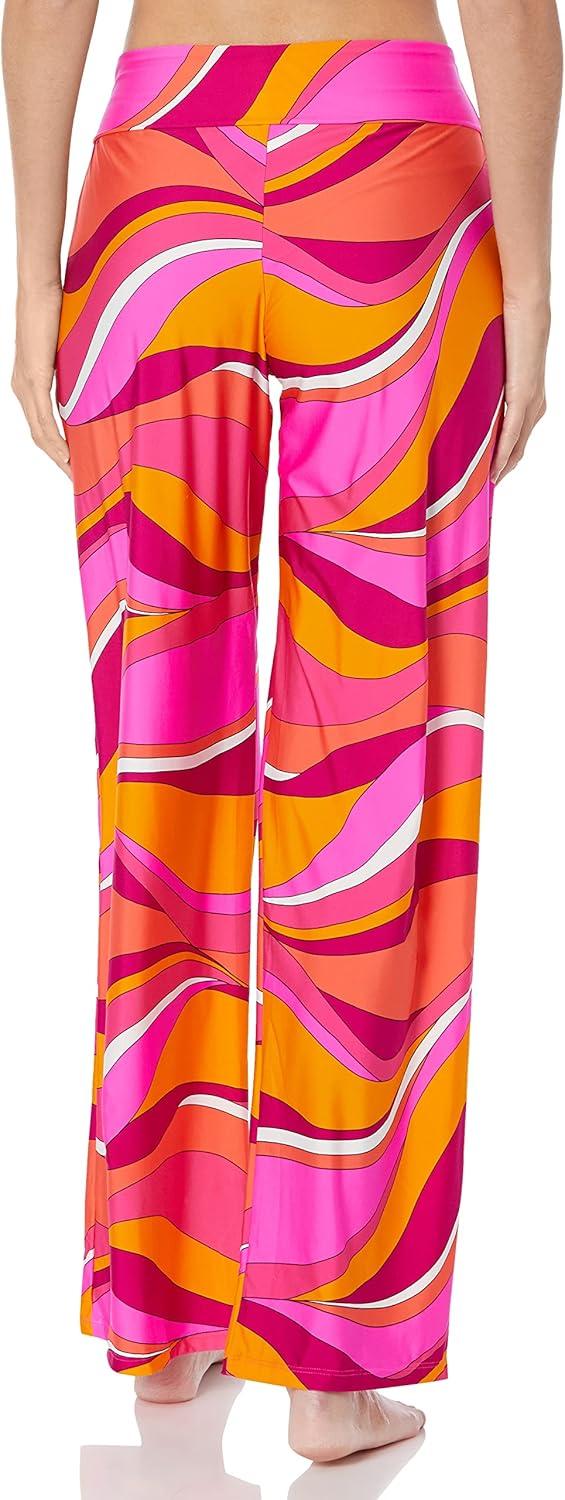 imageTrina Turk womens Swim Pants Casual Wide Leg Beach Cover Ups for WomenVivid Vista Multicolor