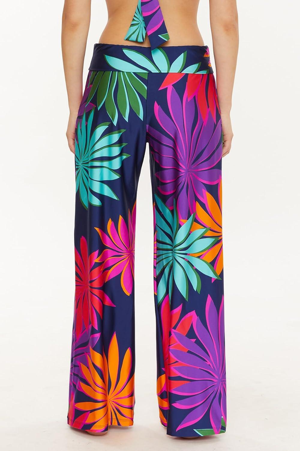 imageTrina Turk womens Swim Pants Casual Wide Leg Beach Cover Ups for WomenWailea Multicolor