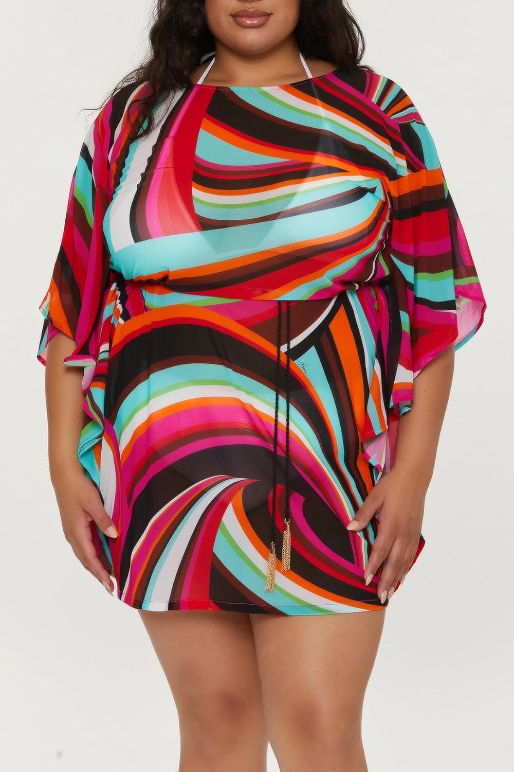 imageTrina Turk womens Swoop Belted Caftan Casual Beach Cover Ups for WomenMulticolor