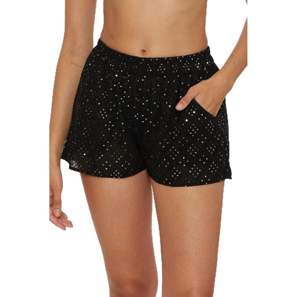 imageTrina Turk Pocket Shorts Casual Beach Cover Ups for WomenMazarine Black