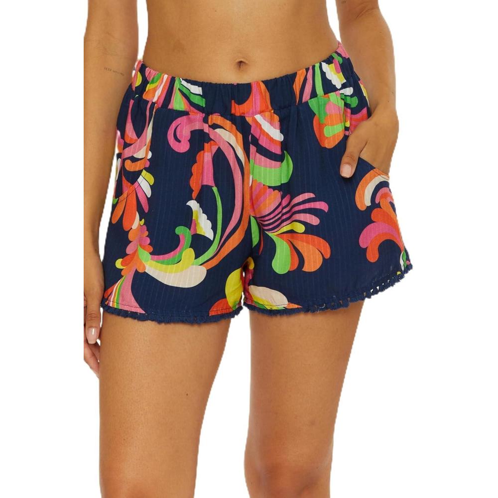 imageTrina Turk Pocket Shorts Casual Beach Cover Ups for WomenPoolside Multicolor