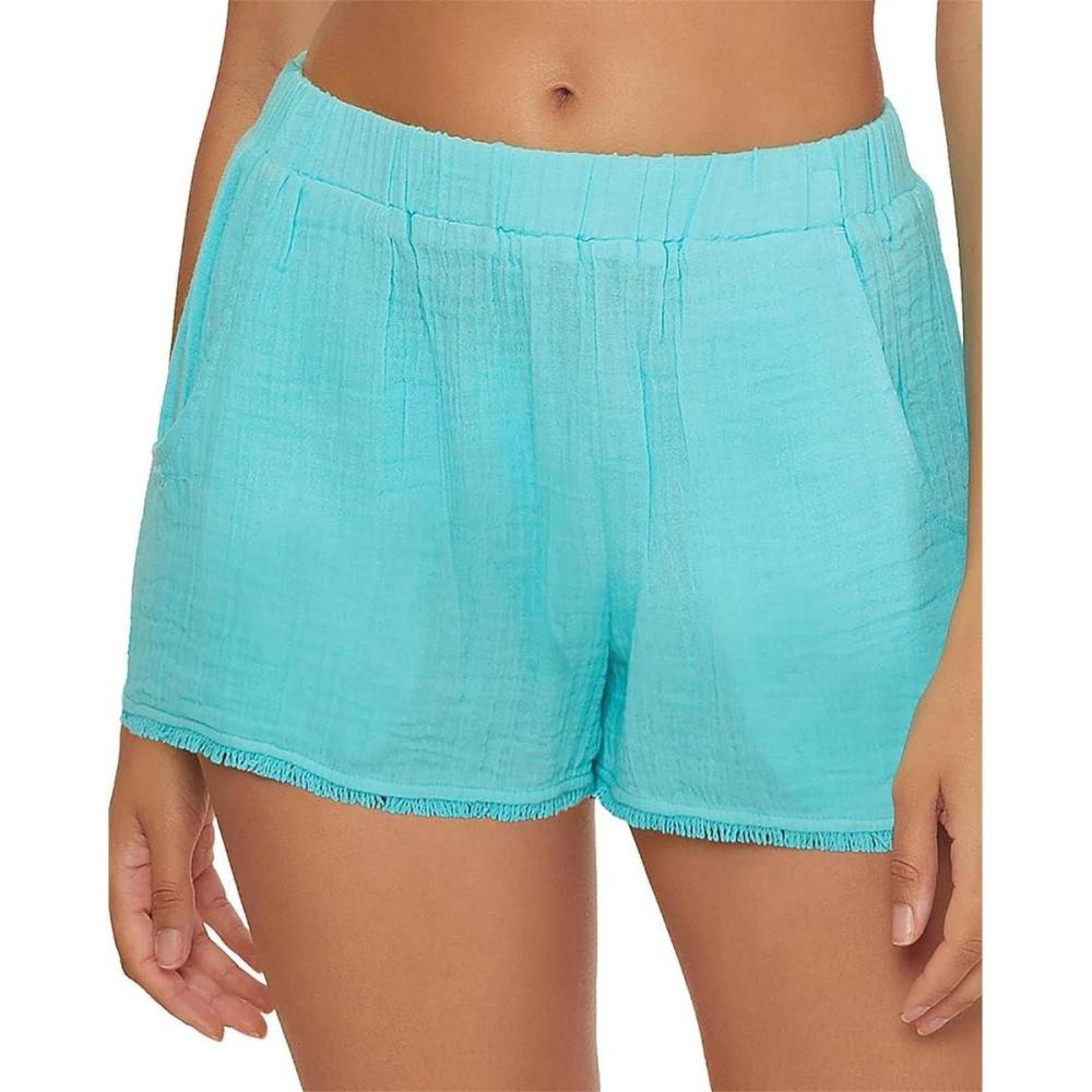 imageTrina Turk Pocket Shorts Casual Beach Cover Ups for WomenSerene Blue Pear
