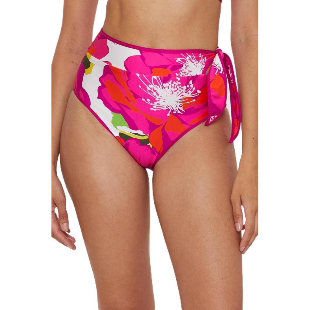 imageTrina Turk Womens Bloom High Waisted Pants Floral Print Cheeky Coverage Beach Cover UpsMulticolor