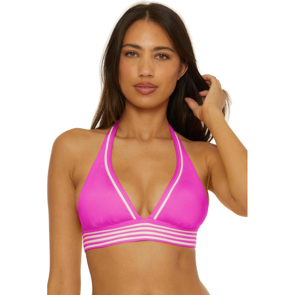 imageTrina Turk Womens Monaco Halter Bikini Top Adjustable Tie Back Swimwear Separates for WomenPeony