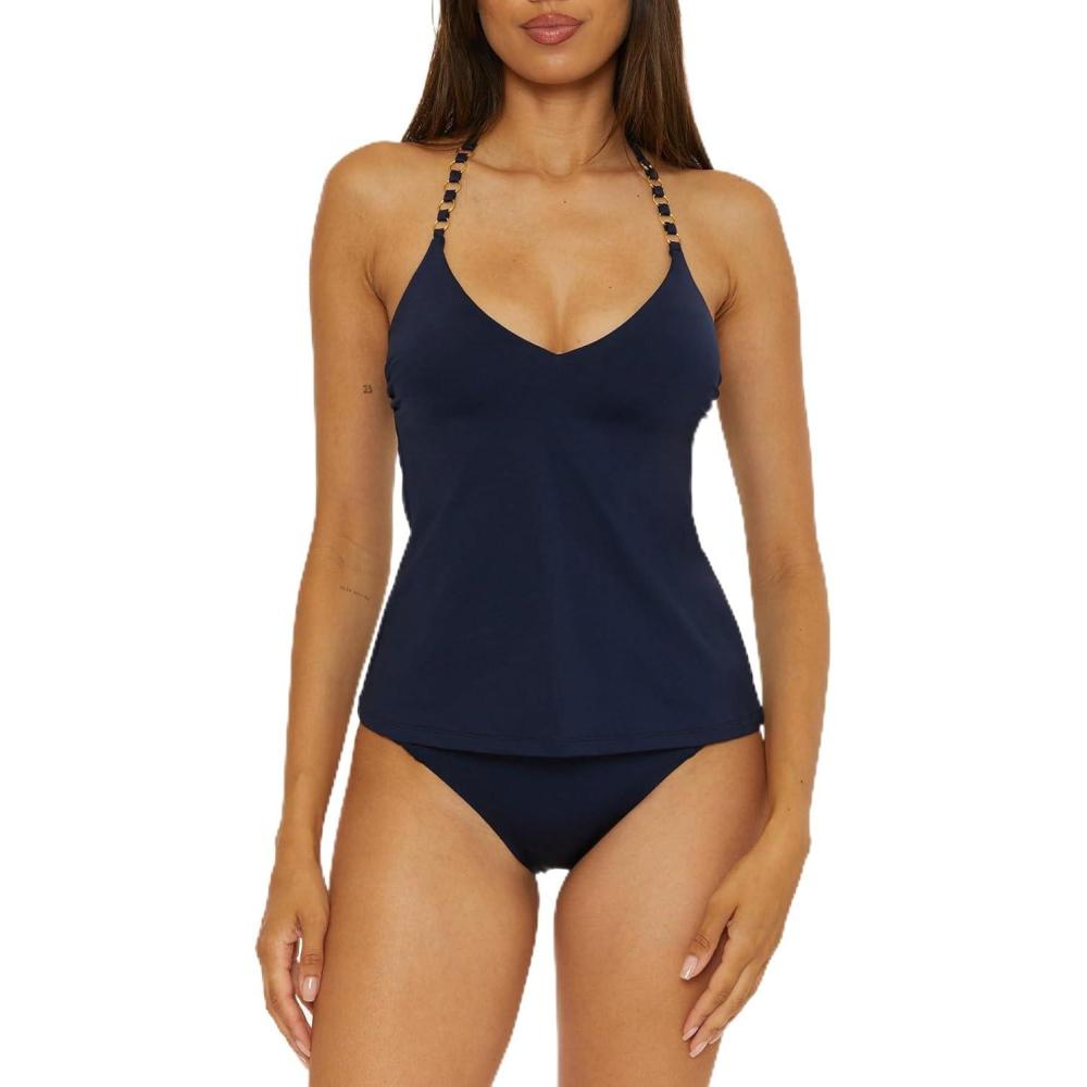 imageTrina Turk Womens Monaco Ring Tankini Casual Swimsuit TopsInk