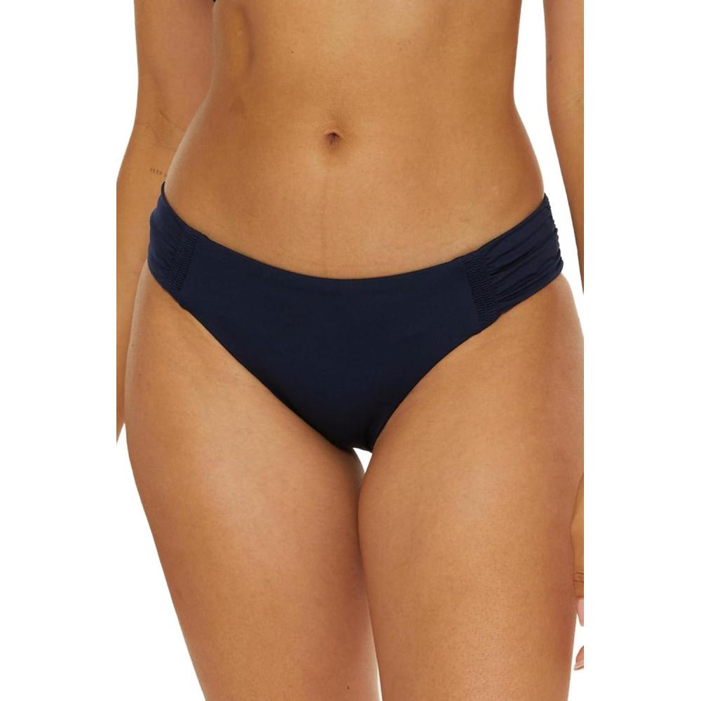 imageTrina Turk Womens Monaco Shirred Side Hipster Bikini Bottom Cheeky Coverage Swimwear SeparatesInk