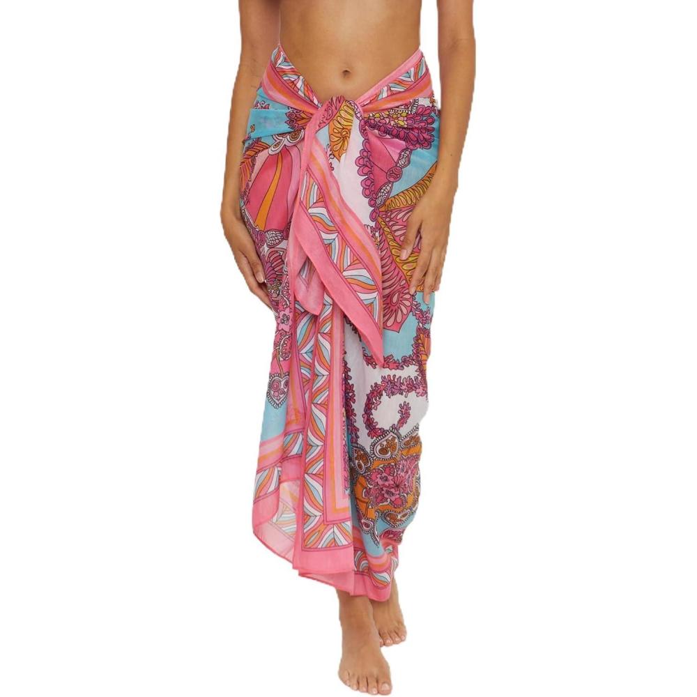 imageTrina Turk Womens Pareo Sarong Casual Beach Cover Ups for WomenMeilani Multicolor