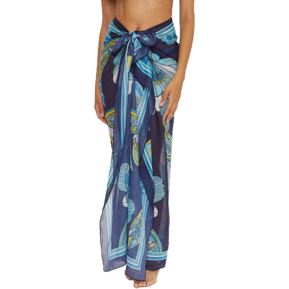 imageTrina Turk Womens Pareo Sarong Casual Beach Cover Ups for WomenPirouette Multicolor