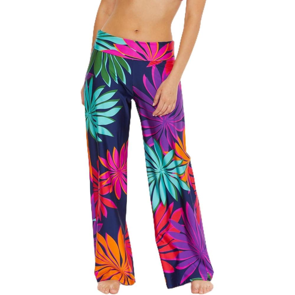 imageTrina Turk womens Swim Pants Casual Wide Leg Beach Cover Ups for WomenWailea Multicolor