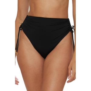 Trina Monaco High Waisted Bikini Bottom, Cheeky Coverage, Swimwear Separates for Women(Black)