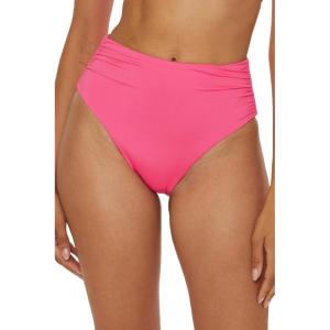Trina Monaco High Waisted Bikini Bottom, Cheeky Coverage, Swimwear Separates for Women(Point Pink)