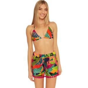 Trina Turk Pocket Shorts, Casual, Beach Cover Ups for Women(Rainforest (Multicolor))