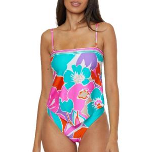 Trina Turk Womens Amalfi Banded Tankini, Adjustable, Swimsuit Tops for Women(Multicolor)