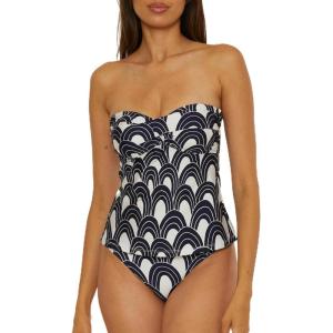 Trina Turk Womens Arches Twist Bandeau Tankini, Adjustable, Swimsuit Tops for Women(Ink)
