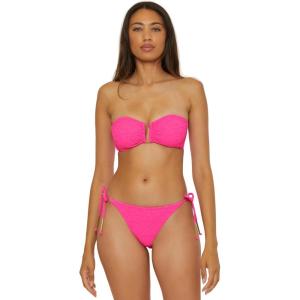 Trina Turk Women’s Indio U-Wire Bandeau Bikini Top, Adjustable, Tie Back, Swimwear Separates(Love All Pink)