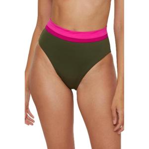 Trina Turk Women’s Monaco Colorblock High Waisted Bikini Bottom, Cheeky Coverage, Swimwear Separates(Multicolor)